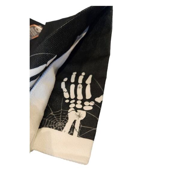 Halloween Kitchen Towels BONE Appetit Skull & Crossbones on Tombstone Web Set 2 - Picture 5 of 8